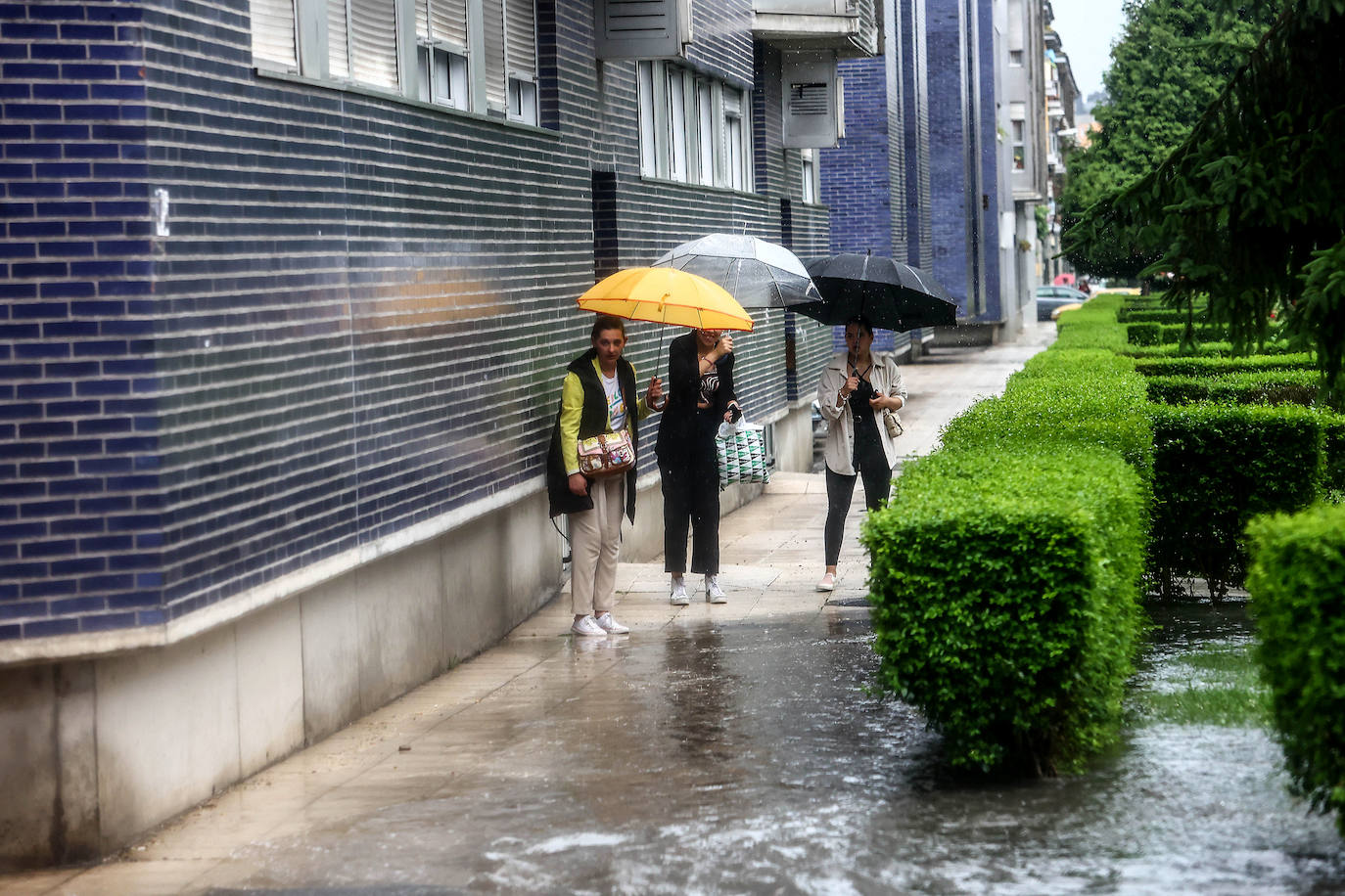 Fotos: Las tormentas inundan las calles de Oviedo