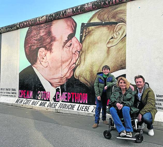 En Berlín con su marido e hijo. 