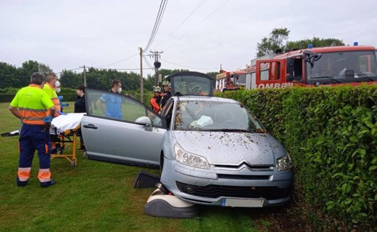 El vehículo accidentado.