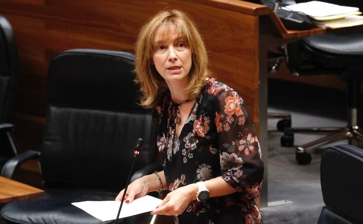 Ana Cárcaba, durante la Junta General del Principado.