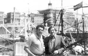 Con Santiago Carrillo, a su regreso a España en 1976
