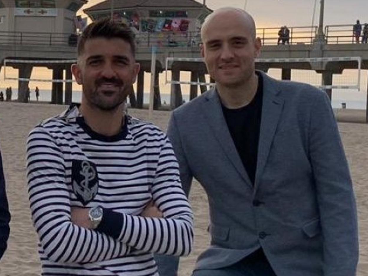 David Villa y David Guerra, en una imagen de archivo en Estados Unidos. 