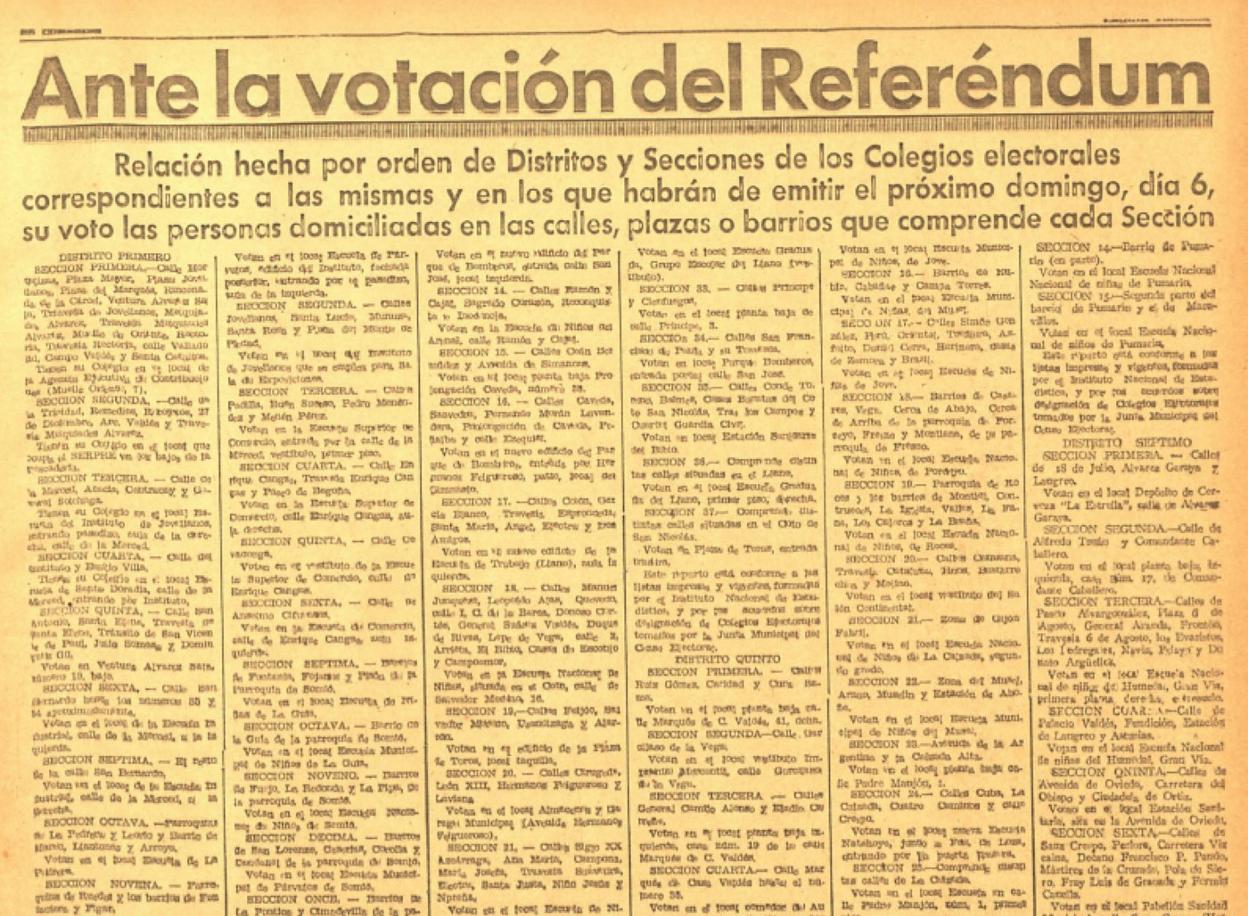 E L COMERCIO publicó el listado de colegios electorales de Gijón.