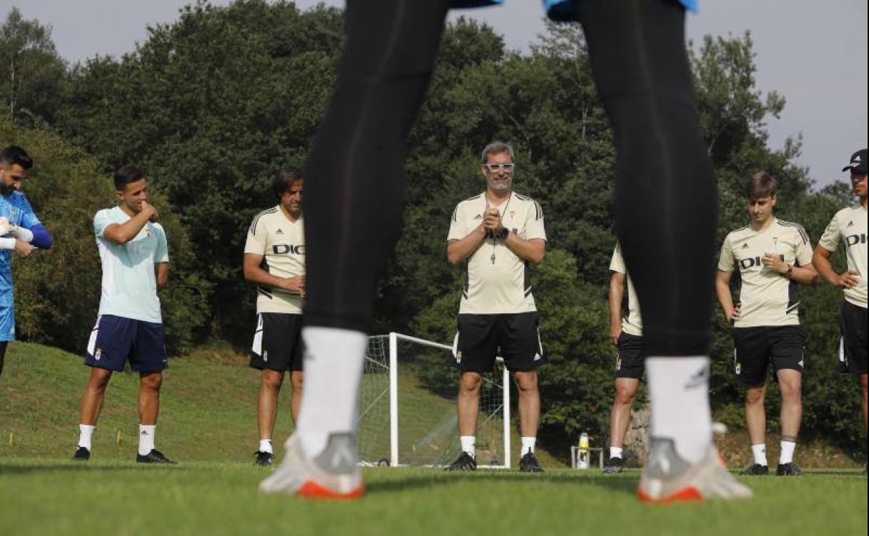 Entrenamiento de este lunes del Real Oviedo.