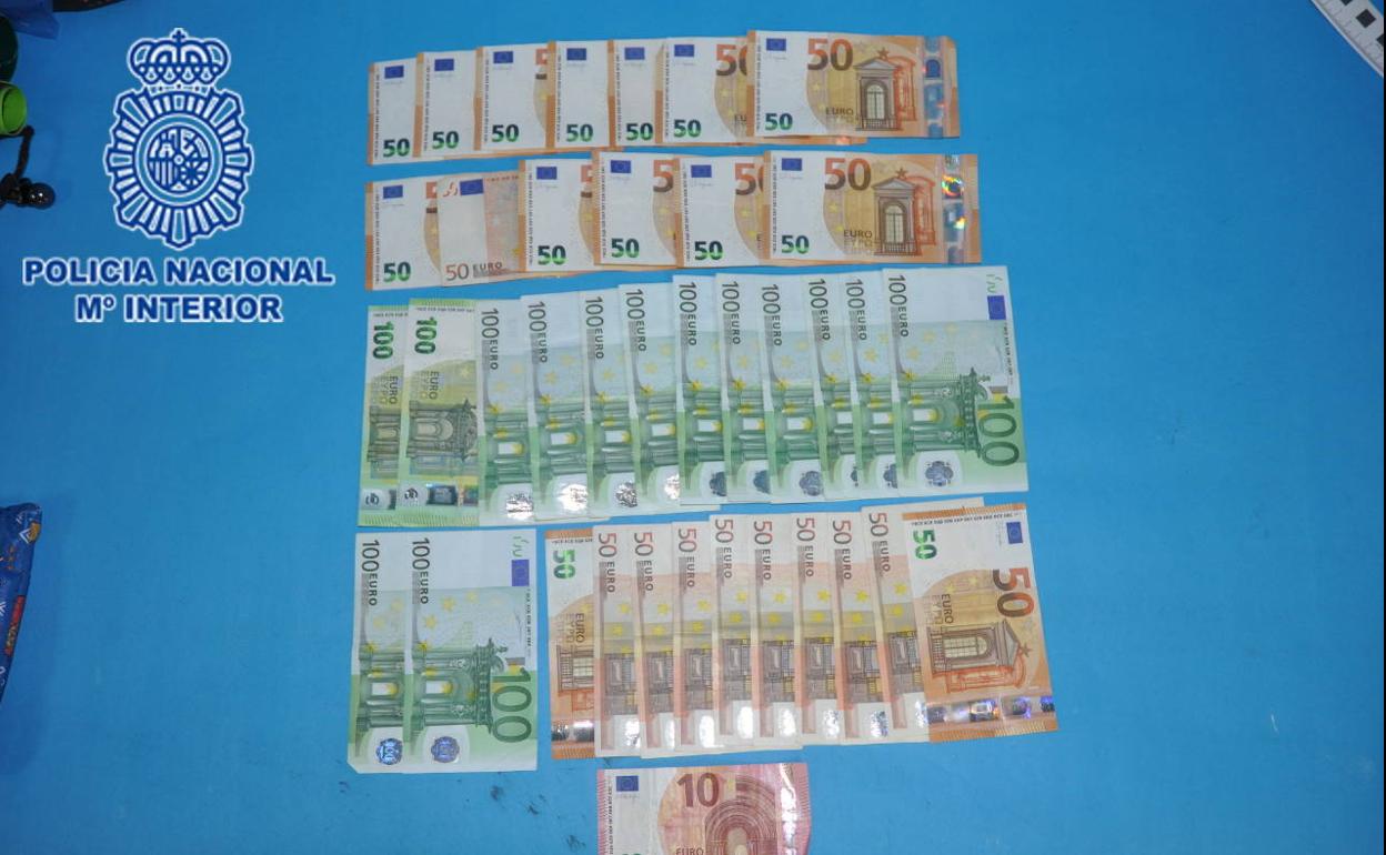 Dinero sustraido en el momento de la dentención