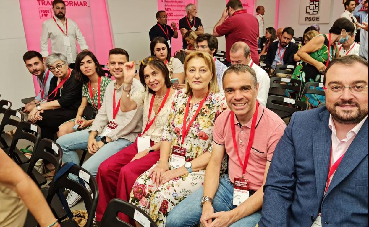 Delegación asturiana en el Comité Federal del PSOE.