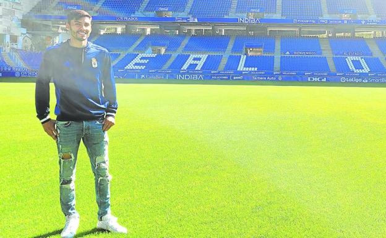 Alonso Aceves, este domingo, en el Carlos Tartiere.