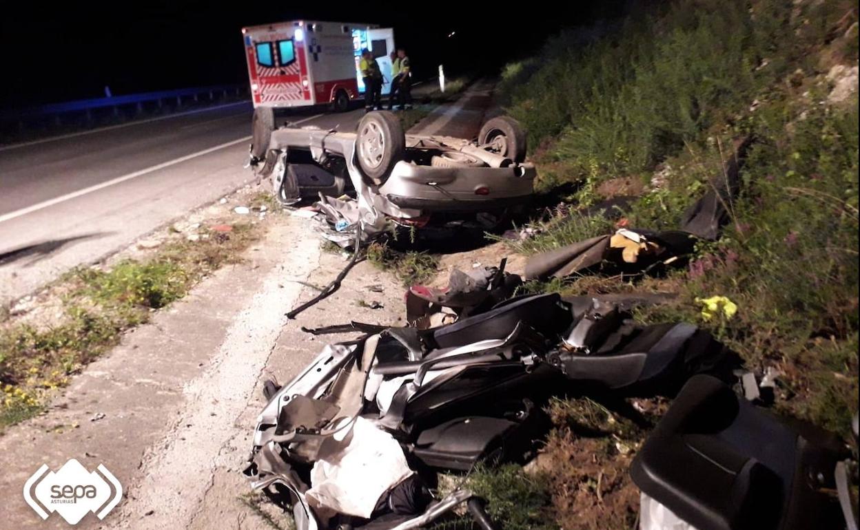 Accidente en la A-8 a la altura de El Franco.