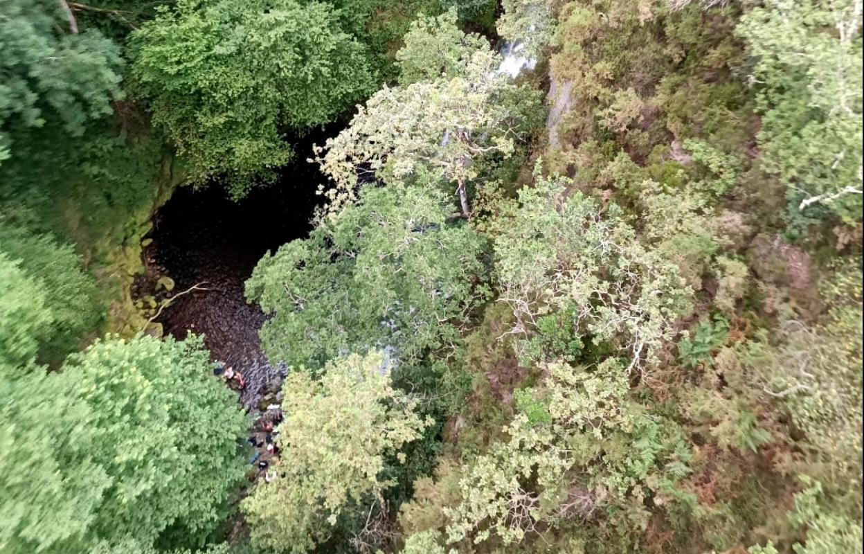 Zona de la cascada de Cioyo, a donde cayó un menor de 17 años.