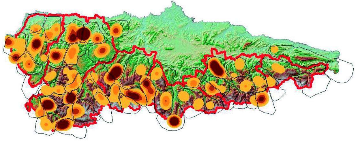 Distribución y evolución de la especie en Asturias.