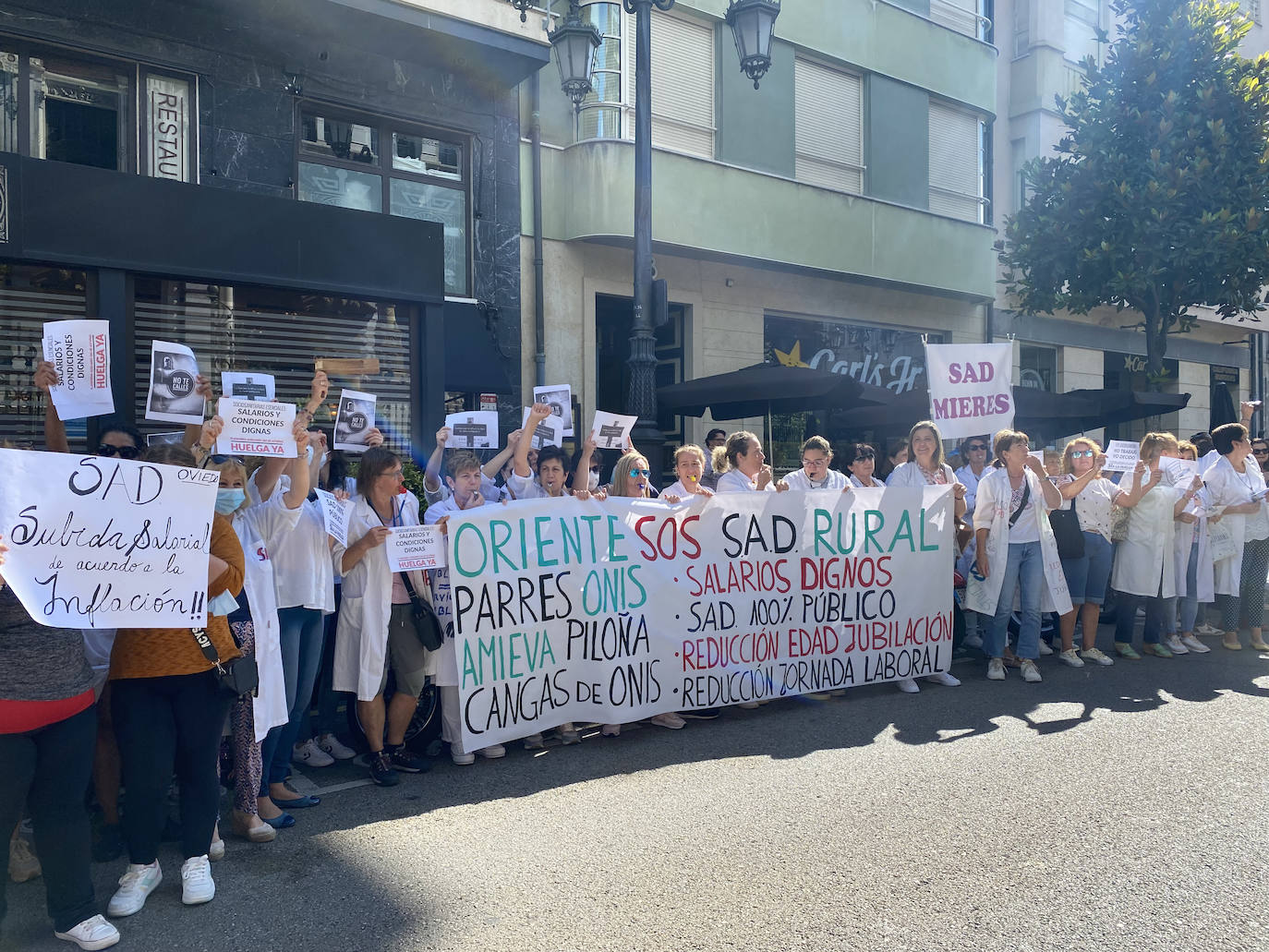 Fotos: La plantilla ayuda a domicilio toma las calles de Oviedo por un «convenio digno»