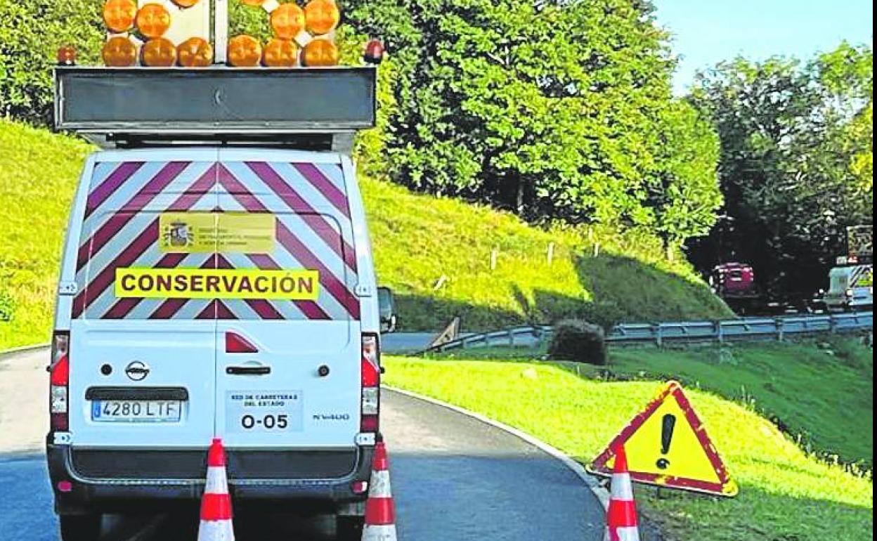 Zona de la N-632 donde se produjo el accidente.