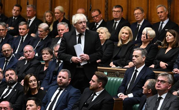 Boris Johnson, durante su discurso de despedida en la Cámara de los Comunes.