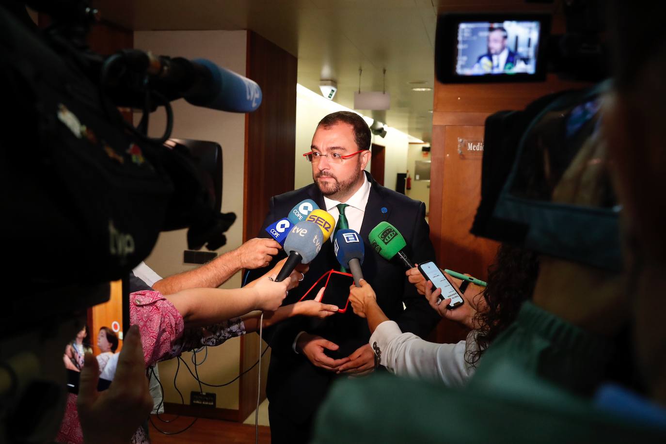 Adrián Barbón, este jueves. 