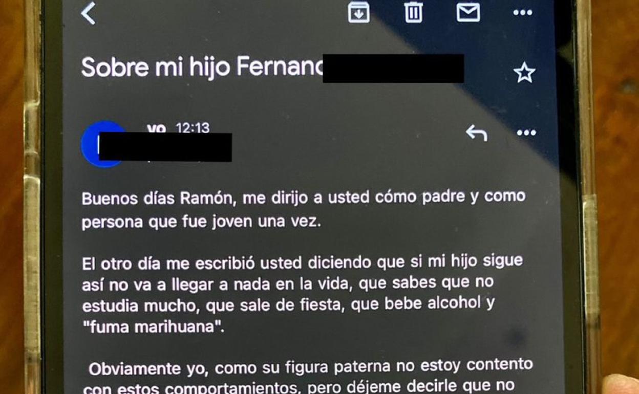 El mensaje que envió un padre al profesor de su hijo, compartido por el alumno 