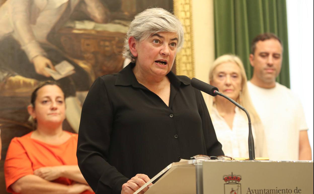 Ana González, el pasado 16 de septiembre, cuando anunció que no se presentará a las primarias del PSOE gijonés.