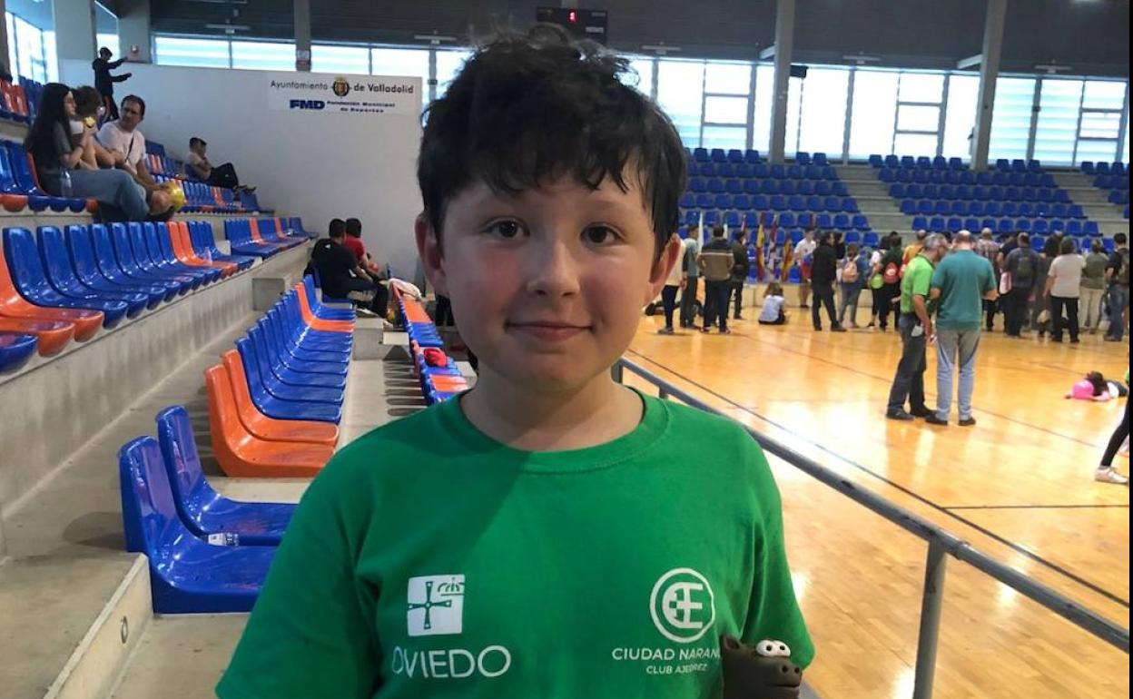 Roque Ordiz, campeón alevín en Valladolid. 