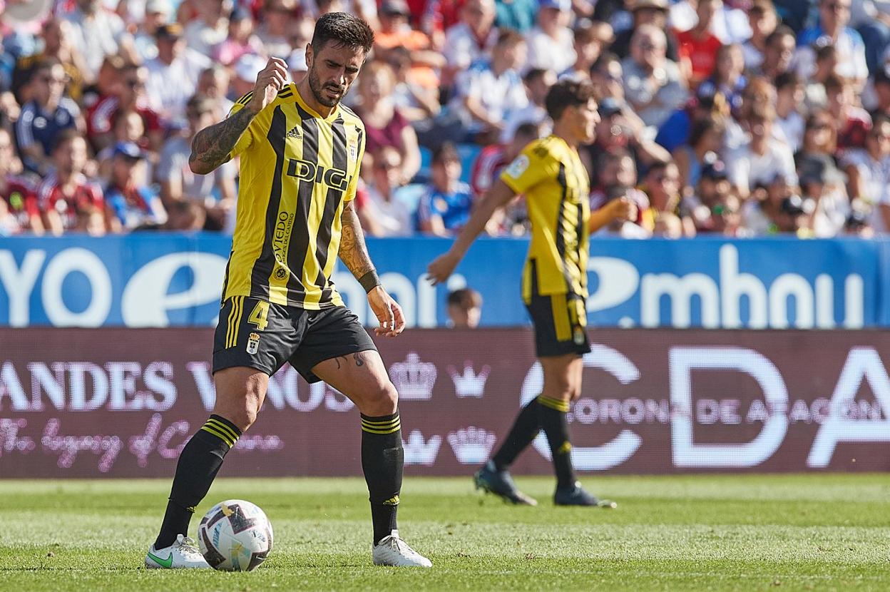 David Costas, en el partido ante el Zaragoza, donde ya fue titular. 