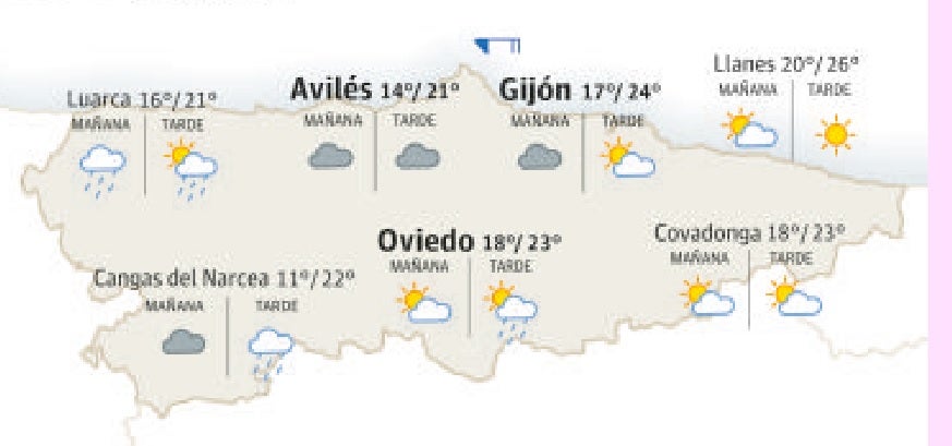 El tiempo en Asturias.