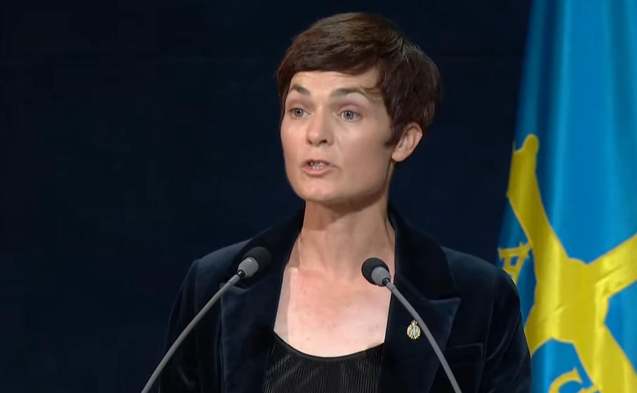 Ellen MacArthur, durante su discurso en la ceremonia de los Premios Princesa de Asturias.