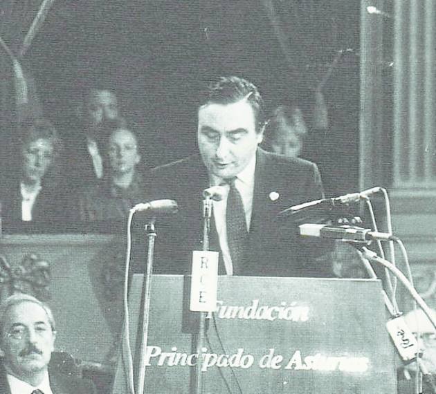 Durante los Premios Príncipe de Asturias.