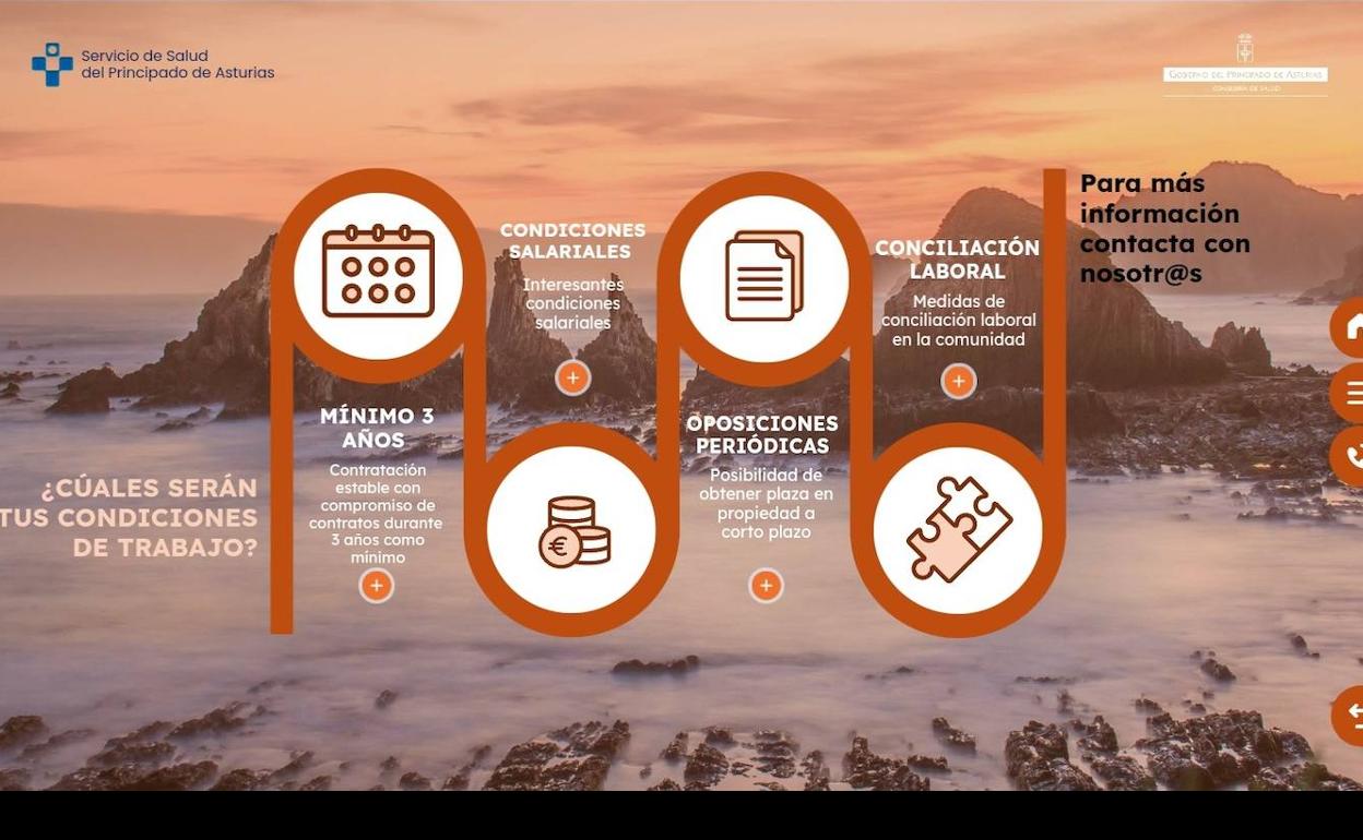 Imagen de la página web de Salud que se ha publicado para atraer médicos de familia.