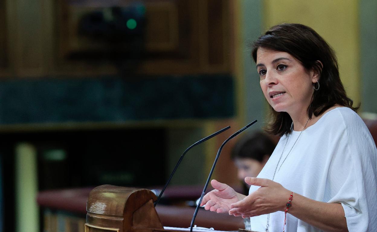 Adriana Lastra en una intervención en el Congreso. 