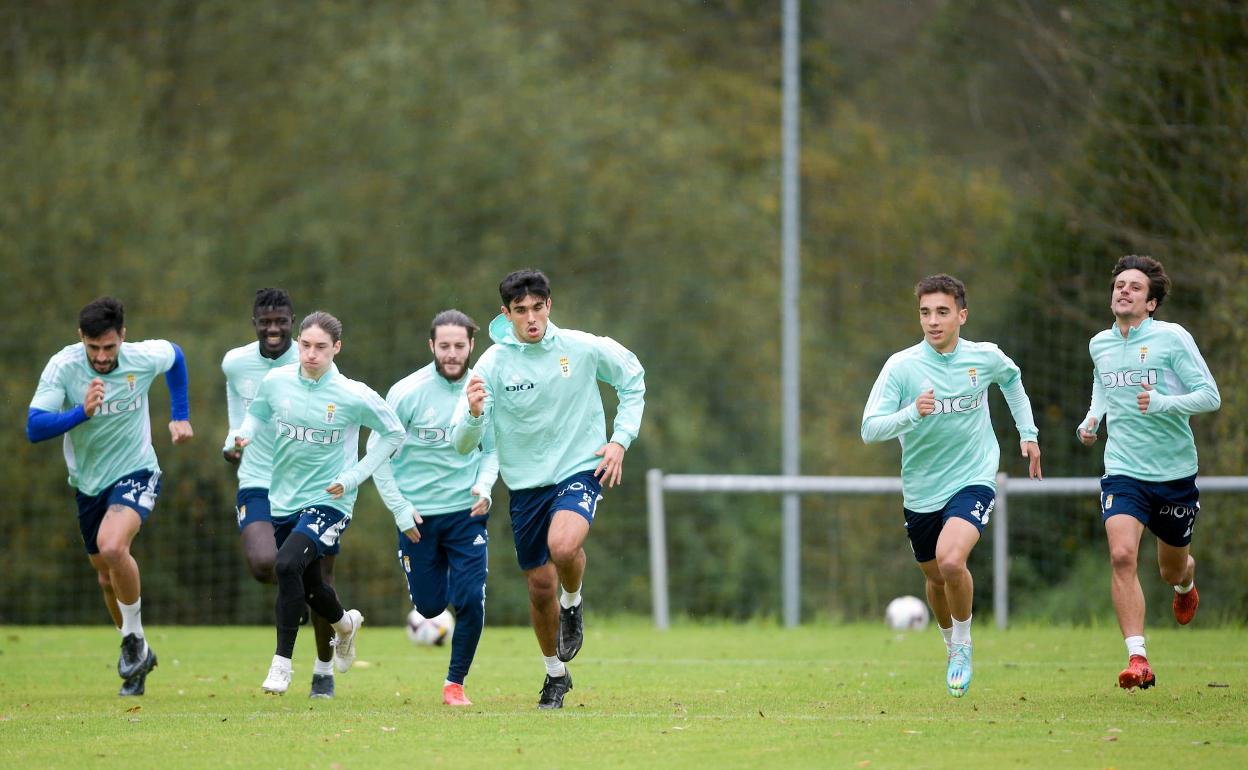 El Real Oviedo durante una de sus últimas sesiones de entrenamiento