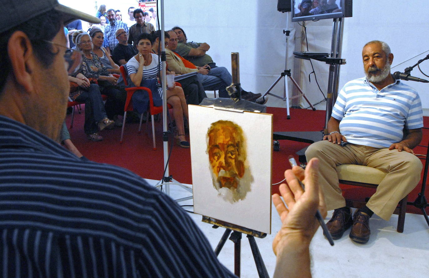 Leonardo Padura, dibujado por Félix de la Concha en 2013.