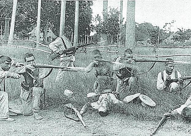 Soldados en la guerra de Cuba.