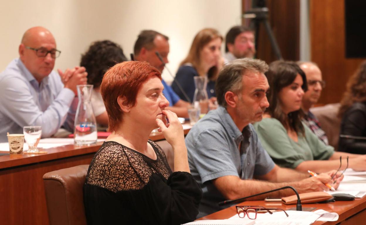 En primer término, Carmen Pérez Soberón y José Luis Ferrera, concejales de Ciudadanos. 