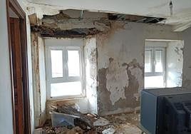 Estado de parte del colegio de Santiago de Sierra.