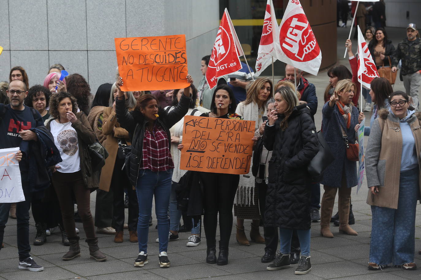 Protesta de la plantilla del ERA en Oviedo