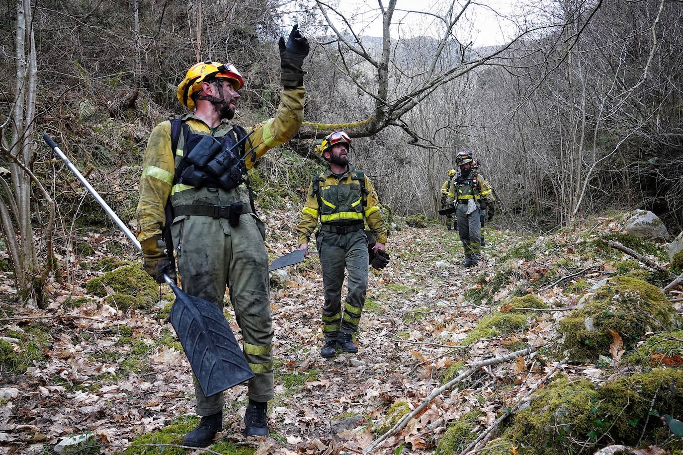 Lucha contra el fuego en Asturias