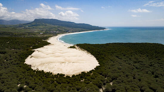 Con 30 metros de alto y 200 metros de ancho, este conjunto de arena se encuentra dentro del Parque Natural del Estrecho, una de las zonas menos urbanizadas de la costa de Cádiz. La fusión entre arena y vegetación hacen de este espacio un lugar único. 