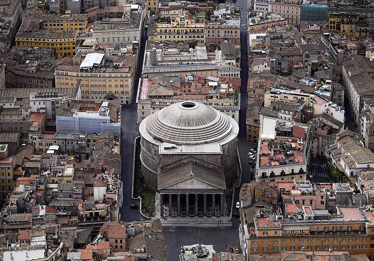 Vista aérea del Panteón de Roma.