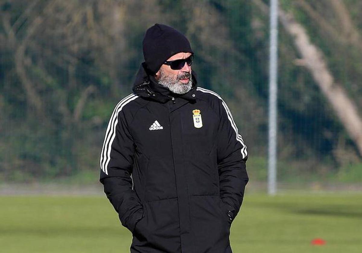 Álvaro Cervera, durante un entrenamiento en El Requexón.