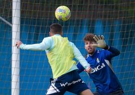 Quentin Braat, en el entrenamiento del Real Oviedo.