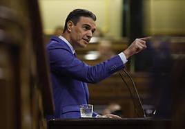 Pedro Sánchez, durante su intervención en la moción de censura.