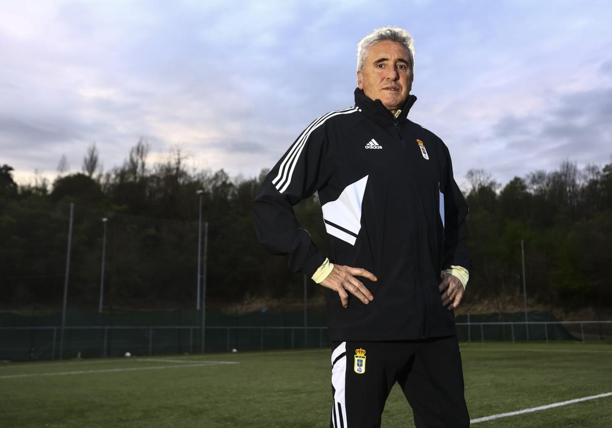 Joseba Aguirre, antes de un entrenamiento, en El Tensi.