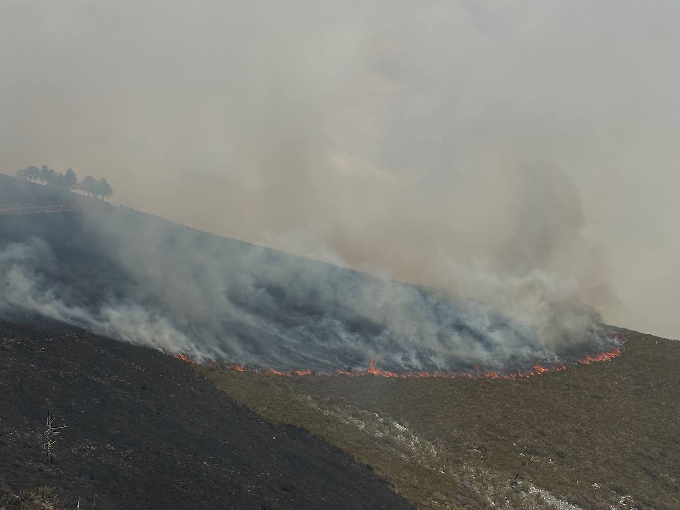 La dura lucha contra el fuego en Asturias