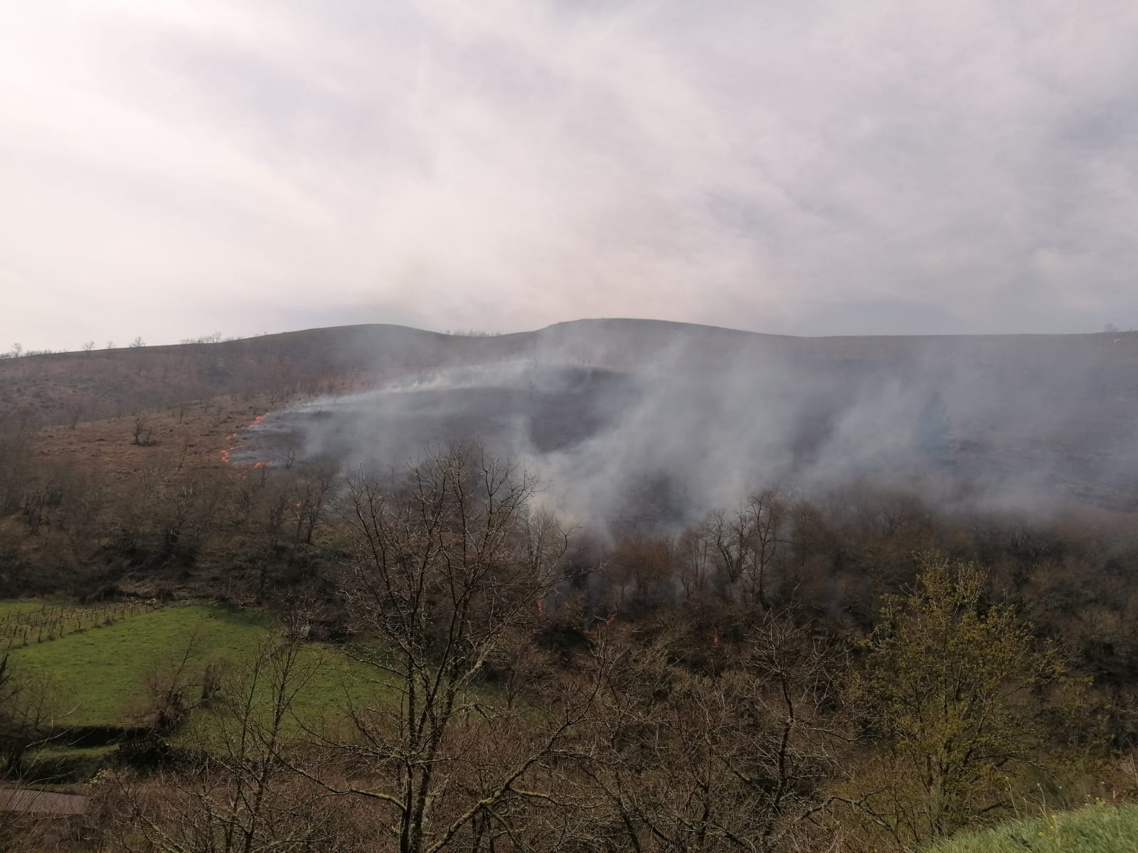 La dura lucha contra el fuego en Asturias