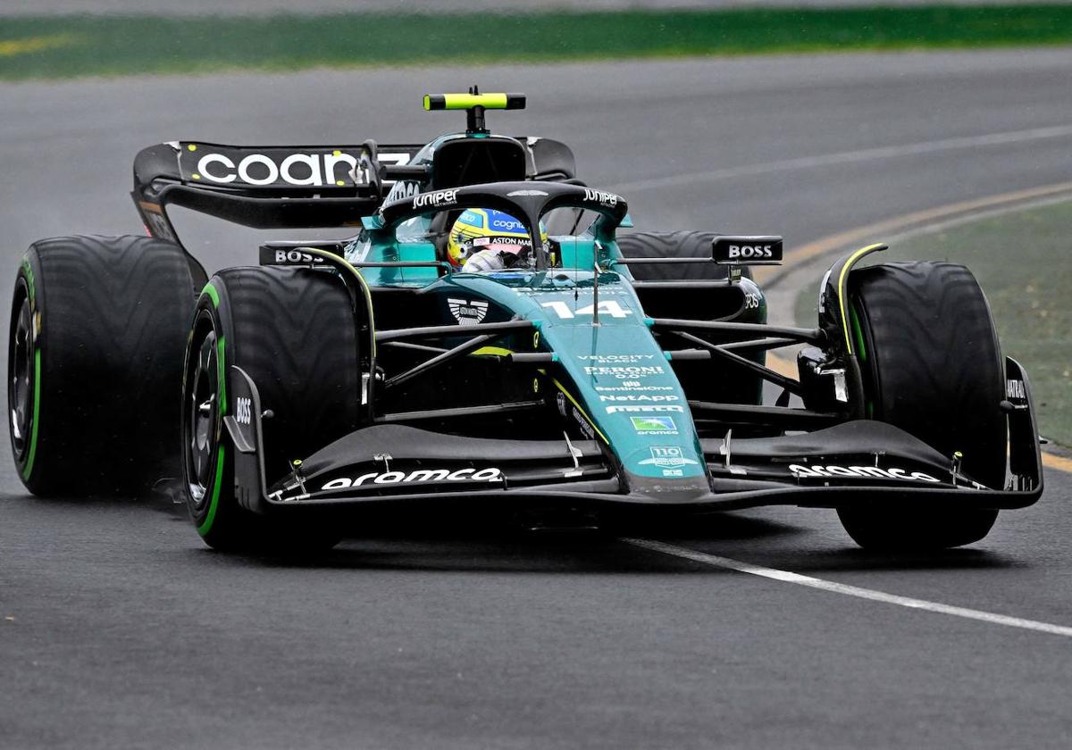 Fernando Alonso, en los libres de Melbourne.