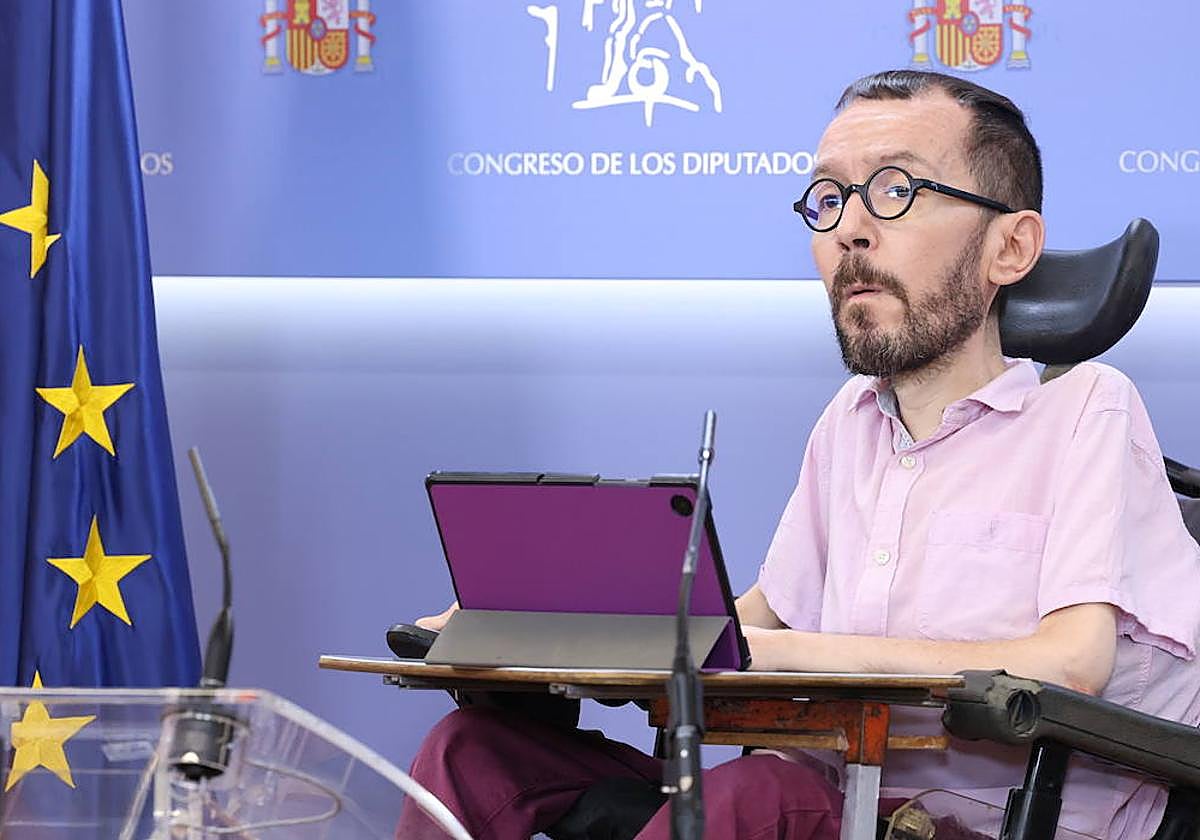 El portavoz parlamentario de Unidas Podemos, Pablo Echenique.