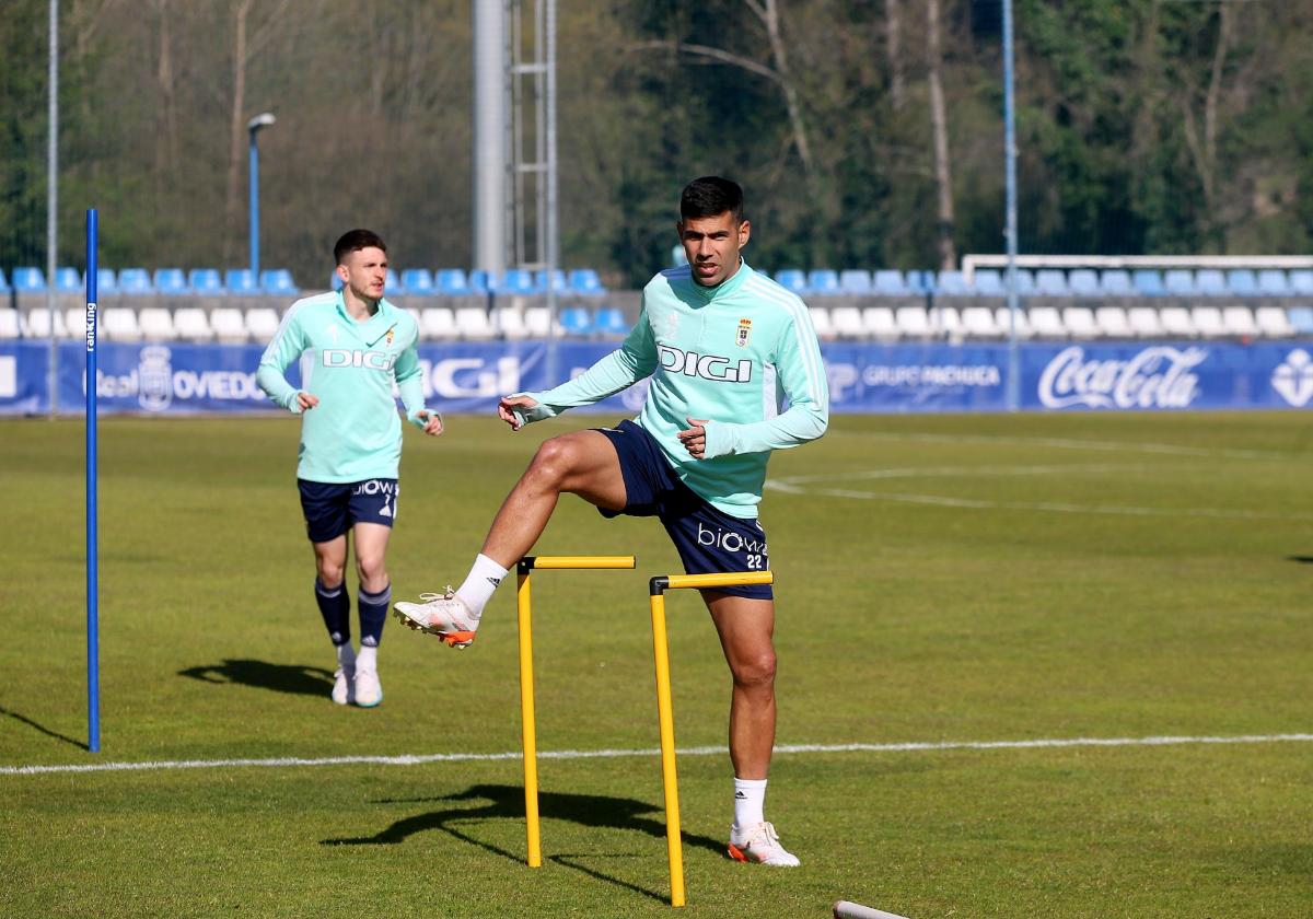 Juanfran Moreno, a su vuelta a los entrenamientos en El Requexón.