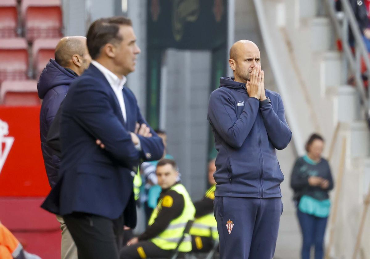 El entrenador del Sporting aguarda preocupado el veredicto del VAR.