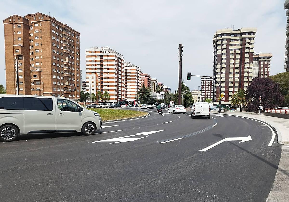 La rotonda de Foro, con la nueva señalización.