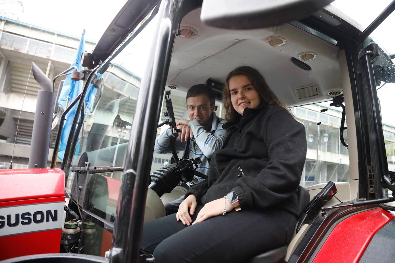 Tractorada de protesta del campo asturiano en las calles de Oviedo