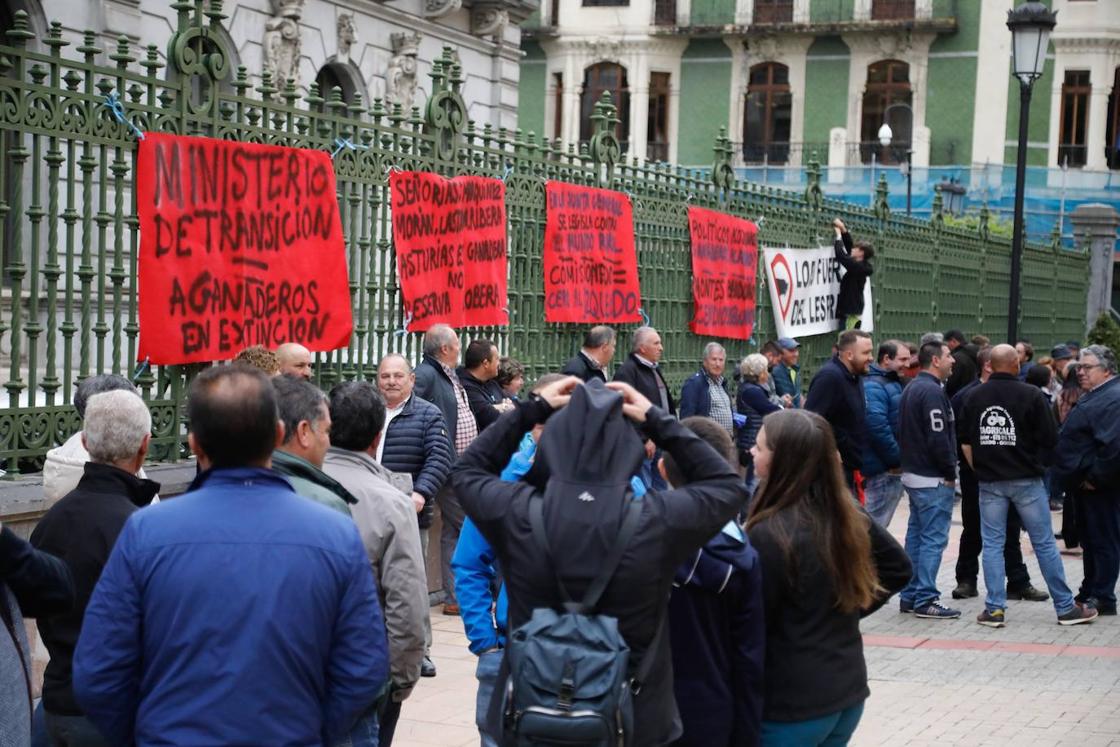 Tractorada de protesta del campo asturiano en las calles de Oviedo