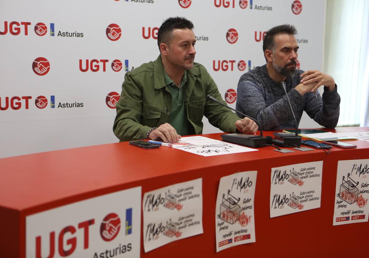 Javier Fernández Lanero y José Manuel Zapico, en la rueda de prensa de este miércoles.